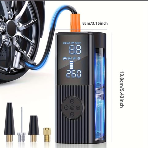 Tire Inflator Portable Air Compressor, 180 PSI And 3x Faster Portable Air Compressor, With Digital Pressure Gauge, 25000mAh Cordless Air Pump, Suitable For Cars, Motorcycles, Bicycles, And Balls