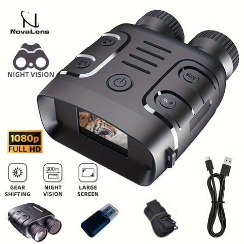 2026 HD2.5K Binocular Infrared Telescope Goggles 10X Zoom CMOS HD Night Vision Goggles Device Full-Black Visibility - Capture Stunning Photos & Videos Night Vision Scope Digital Zoom Ideal for Hunting, Boating & Outdoor Adventures Battery Powered HD